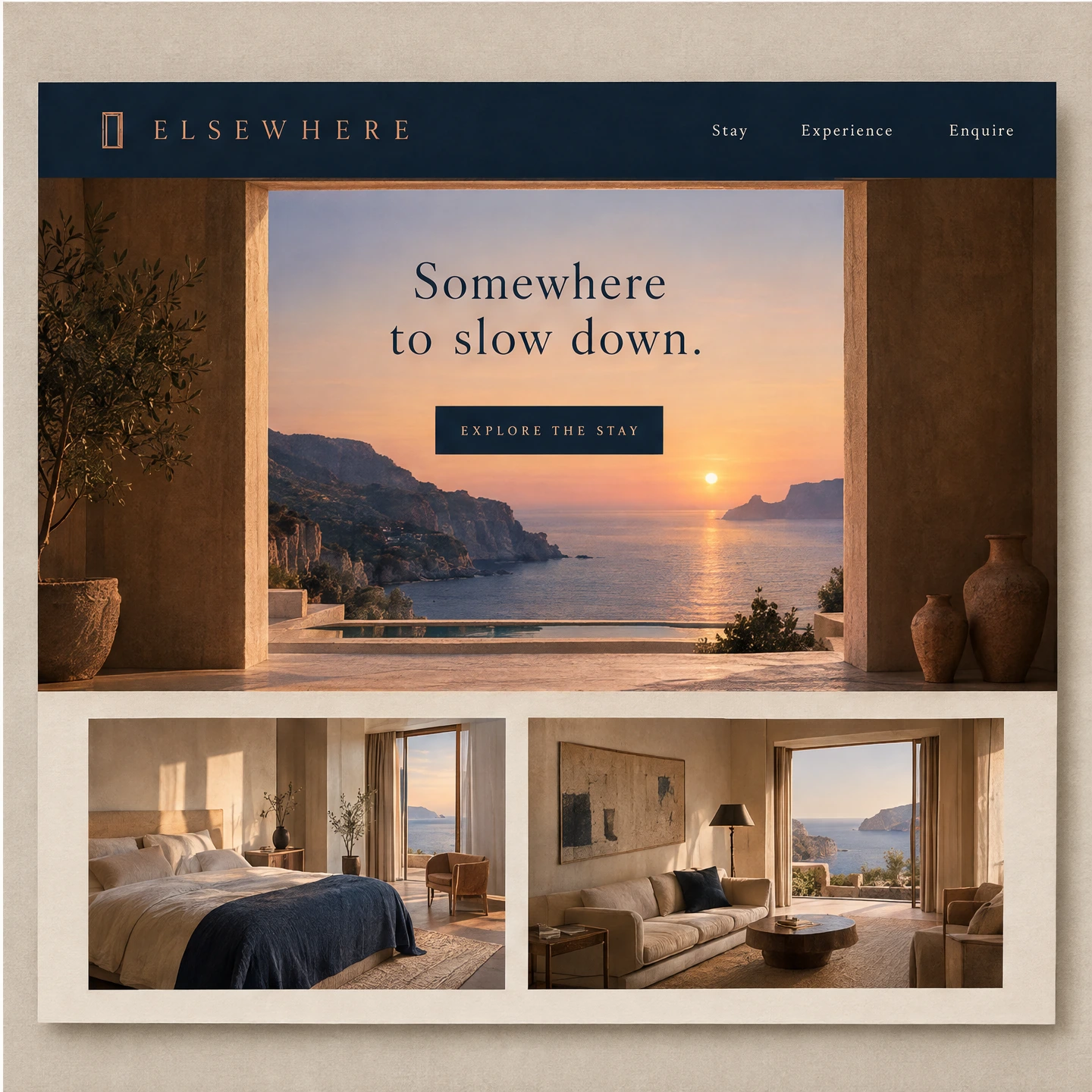 ELSEWHERE Hospitality website concept concept