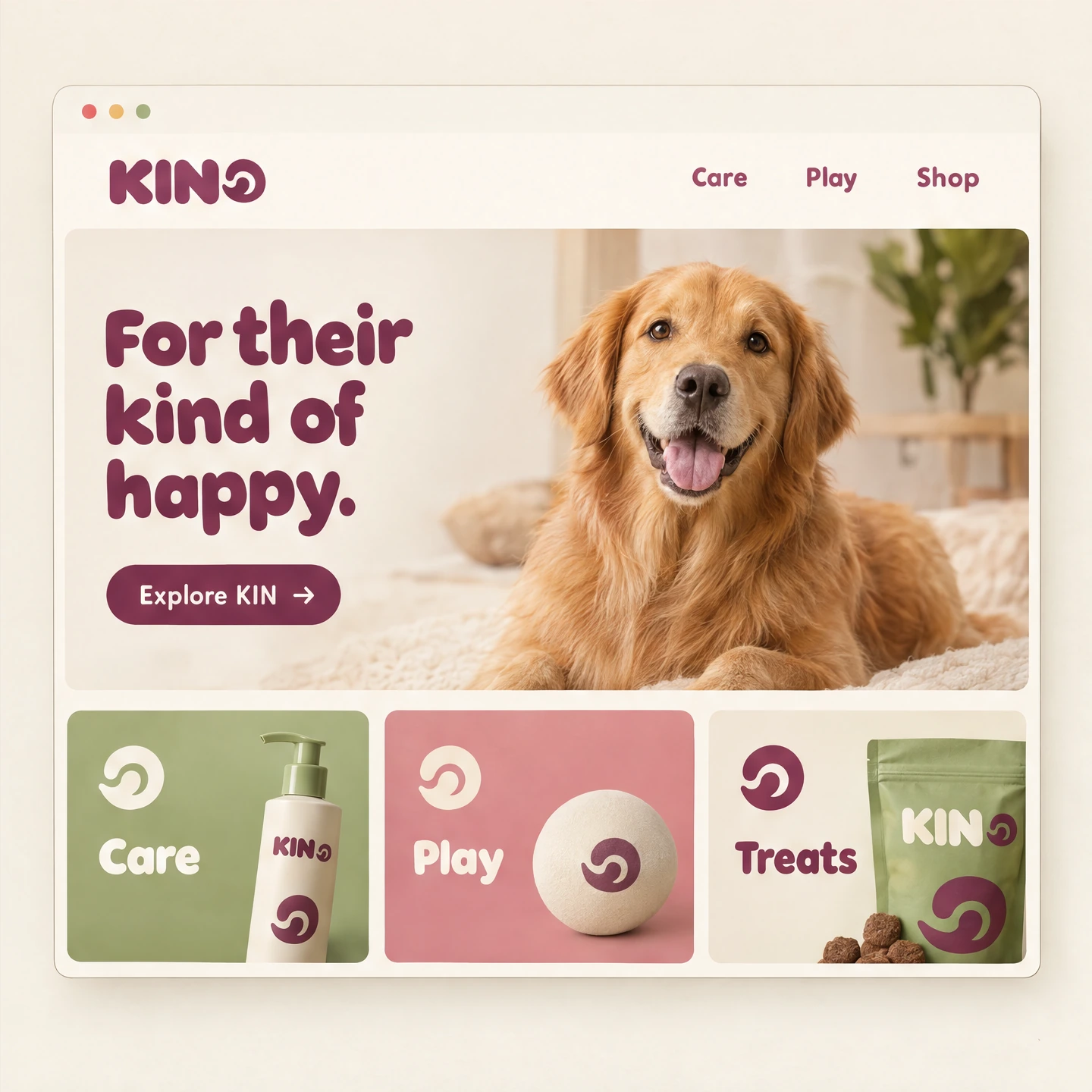 KIN Pet-care website concept concept