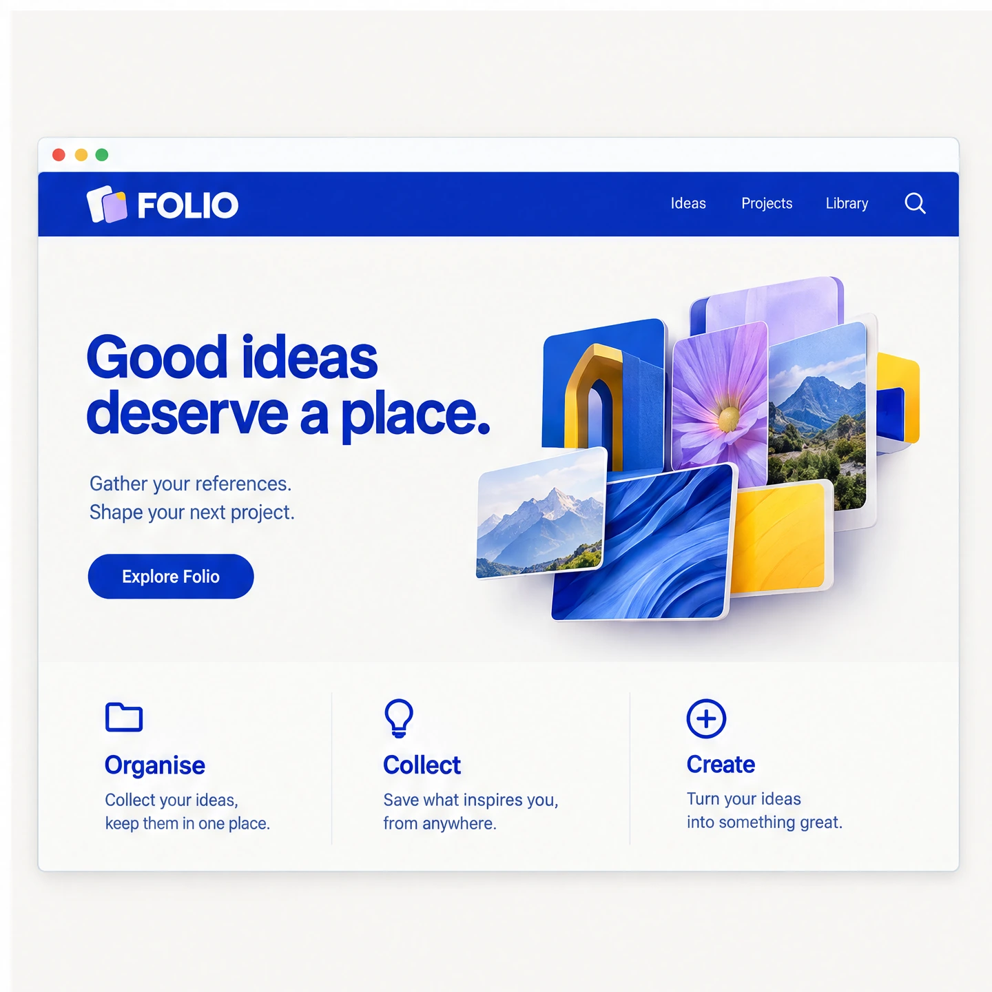 FOLIO Marketing website concept concept