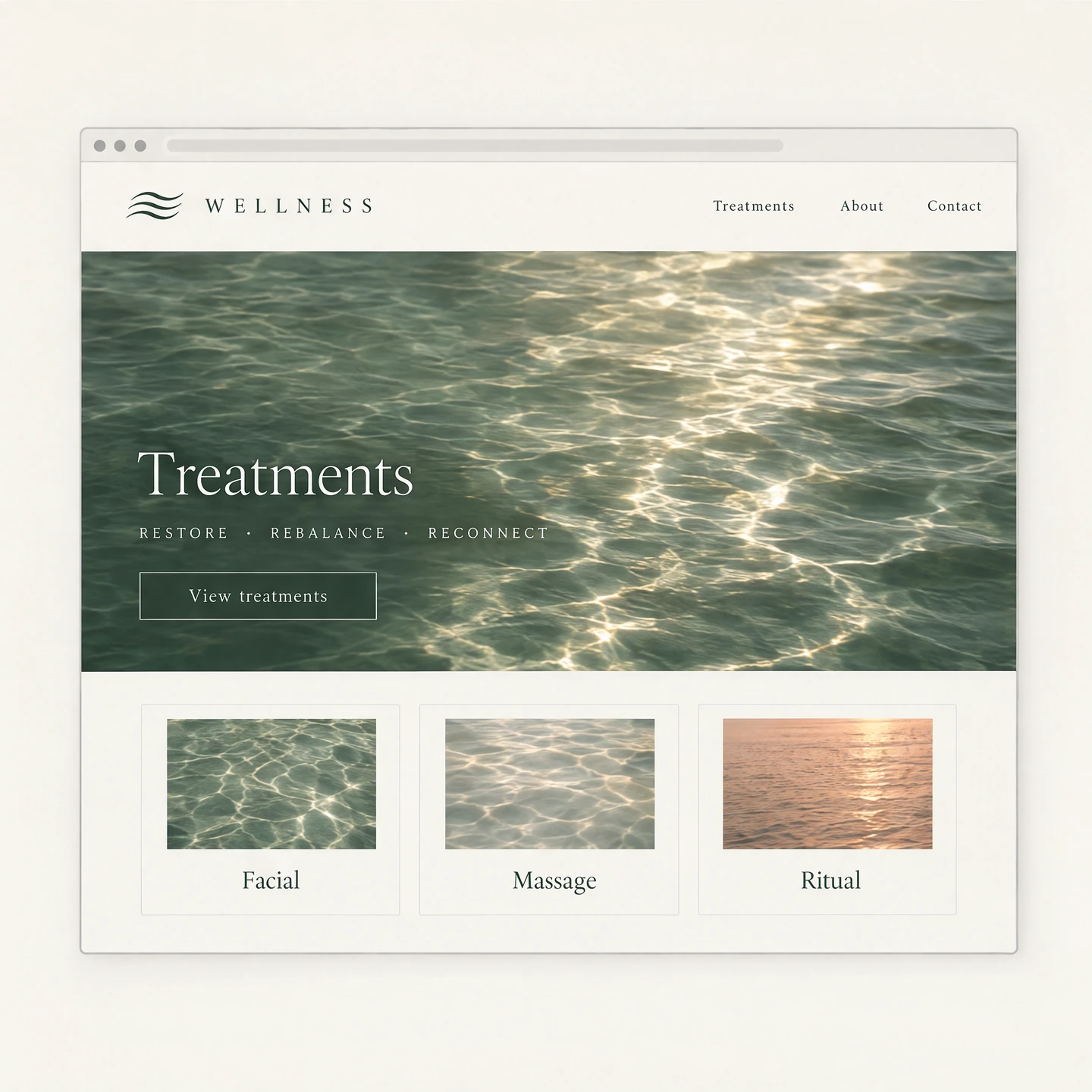 WELLNESS Booking website concept concept