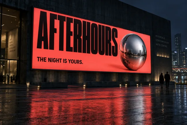 AFTERHOURS The Night Is Yours campaign on an illuminated urban billboard
